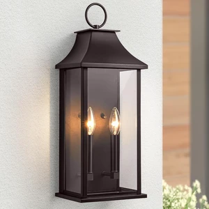 Dusk to Dawn Outdoor Wall Sconces 2-Light, 20.6", Bronze Dusk to Dawn Outdoor Wall Sconces 2-Light, 20.6", Bronze