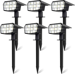 6-Pack Solar Spot Lights Outdoor Waterproof, Landscape Spotlight Cool White 6-Pack Solar Spot Lights Outdoor Waterproof, Landscape Spotlight Cool White