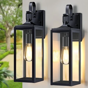 18'' Large Outdoor Wall Lights 2 Packs, Black Exterior Lighting Fixtures 18'' Large Outdoor Wall Lights 2 Packs, Black Exterior Lighting Fixtures