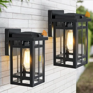 2 Packs Dusk to Dawn Outdoor Wall Lighting 9.76'', Black 2 Packs Dusk to Dawn Outdoor Wall Lighting 9.76'', Black