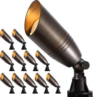 Gardencoin Solid Brass Landscape Lighting-12 Pack, Commercial Grade 12V Low Voltage Landscape Spotlights, LED Spot Lights for Outdoor Uplighting, Classic Bronze Accent Light Fixture Without MR16 Bulb Gardencoin Solid Brass Landscape Lighting-12 Pack, Commercial Grade 12V Low Voltage Landscape Spotlights, LED Spot Lights for Outdoor Uplighting, Classic Bronze Accent Light Fixture Without MR16 Bulb