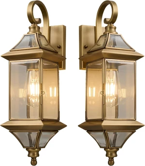 Solid Brass Outdoor Wall Light, Modern Front Porch Wall Sconces Solid Brass Outdoor Wall Light, Modern Front Porch Wall Sconces