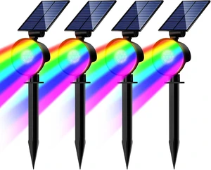nipify Solar Spot Lights Outdoor Color Changing, Halloween RGB Spotlights nipify Solar Spot Lights Outdoor Color Changing, Halloween RGB Spotlights