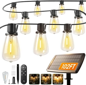 addlon 102FT(96+6) Solar String Lights Outdoor with Remote, Last 30+ Hrs addlon 102FT(96+6) Solar String Lights Outdoor with Remote, Last 30+ Hrs