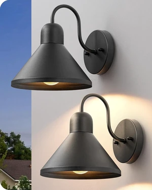 EDISHINE 8IN Gooseneck Barn Outdoor Wall Light, Farmhouse Porch Light EDISHINE 8IN Gooseneck Barn Outdoor Wall Light, Farmhouse Porch Light