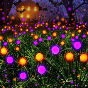 6 Pack Halloween Decorations Outdoor Solar Firefly Lights Orange Purple 6 Pack Halloween Decorations Outdoor Solar Firefly Lights Orange Purple