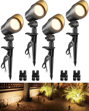 SUNVIE 6W AntiGlare LED Low Voltage Landscape Lighting with Connector 4Pack SUNVIE 6W AntiGlare LED Low Voltage Landscape Lighting with Connector 4Pack