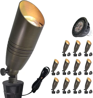 COLOER 12 Pack Brass Landscape Spotlights Outdoor with 5W MR16 Bronze(102B) COLOER 12 Pack Brass Landscape Spotlights Outdoor with 5W MR16 Bronze(102B)