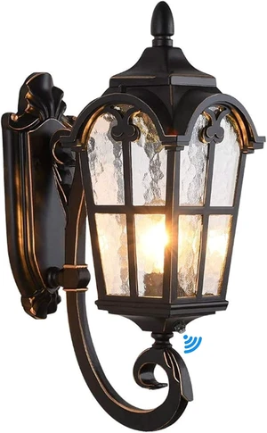 LONEDRUID 17.71" Dusk to Dawn Sensor Black Outdoor Wall Light Fixture LONEDRUID 17.71" Dusk to Dawn Sensor Black Outdoor Wall Light Fixture