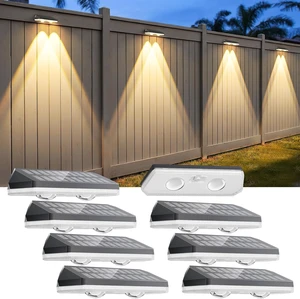Solar Fence Lights Outdoor,3000/4500/6000K/RGB 13 Mode 8PACK Fence Lights Solar Powered High Brightness LED Lens IP65 Waterproof Solar Wall Light for Outside/Patio/Step/Backyard/Railing/Pool/Deck Solar Fence Lights Outdoor,3000/4500/6000K/RGB 13 Mode 8PACK Fence Lights Solar Powered High Brightness LED Lens IP65 Waterproof Solar Wall Light for Outside/Patio/Step/Backyard/Railing/Pool/Deck