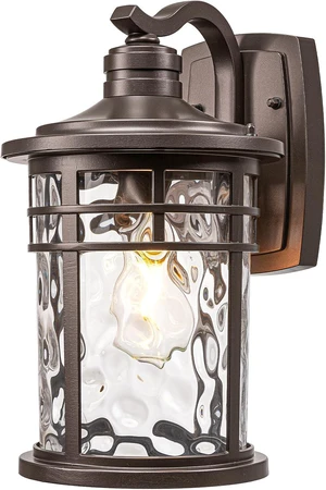 14.5 Inch Height Outdoor Wall Lights Waterproof Exterior Lighting Fixtures with Water Ripple Glass ORB Finish Outside Lights for House E27 Socket 14.5 Inch Height Outdoor Wall Lights Waterproof Exterior Lighting Fixtures with Water Ripple Glass ORB Finish Outside Lights for House E27 Socket