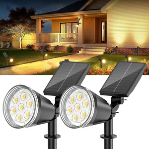 Solar Spot Lights Outdoor Waterproof: 1000LM Big Adjustable Spotlight - 2-in-1 15Hrs+ Long Lasting Spot Light - Solar Powered Spotlights Landscape Lighting for Garden, Yard, Tree, Flag, Wall, Pathway