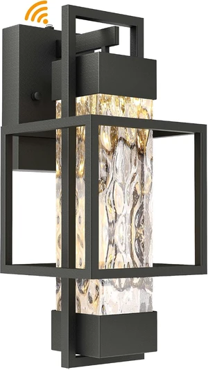 PARTPHONER Modern Outdoor Light Fixture Dusk to Dawn Outdoor Lighting, 15" H Exterior Wall Sconce Waterproof Porch Light, Outside Light for House with Water Glass for Garage Doorway(Bulb Included) PARTPHONER Modern Outdoor Light Fixture Dusk to Dawn Outdoor Lighting, 15" H Exterior Wall Sconce Waterproof Porch Light, Outside Light for House with Water Glass for Garage Doorway(Bulb Included)