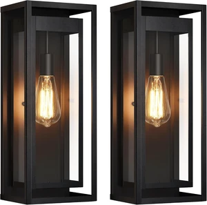 19 Inch Outdoor Wall Light Fixtures, 2 Pack Porch Lights- Black 19 Inch Outdoor Wall Light Fixtures, 2 Pack Porch Lights- Black