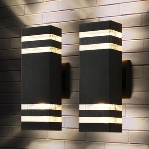 tewei LED Up Down Outdoor Wall Lights, Black Exterior Lighting Fixtures tewei LED Up Down Outdoor Wall Lights, Black Exterior Lighting Fixtures
