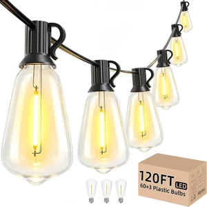 Svater Outdoor String Lights 120 FT, Waterproof Patio Light with 63 Bulbs Svater Outdoor String Lights 120 FT, Waterproof Patio Light with 63 Bulbs