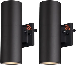 mirrea Modern Outdoor Porch Light Patio Light in 2 Lights Dusk to Dawn Photocell Sensor with Matte Black Aluminum Cylinder and Tempered Glass Cover Waterproof Wall Sconce 2 Pack mirrea Modern Outdoor Porch Light Patio Light in 2 Lights Dusk to Dawn Photocell Sensor with Matte Black Aluminum Cylinder and Tempered Glass Cover Waterproof Wall Sconce 2 Pack