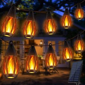 iBaycon Solar Flame String Lights, 42FT 15 LED Bulbs Waterproof, Warm White iBaycon Solar Flame String Lights, 42FT 15 LED Bulbs Waterproof, Warm White