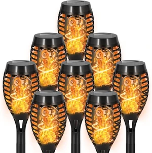 8 Pack Solar Pathway Lights Outdoor, Solar Torches Lights Christmas Decor 8 Pack Solar Pathway Lights Outdoor, Solar Torches Lights Christmas Decor
