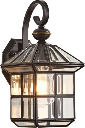 Black Outdoor Wall Light Clear Glass Porch Lantern Sconce Black Outdoor Wall Light Clear Glass Porch Lantern Sconce