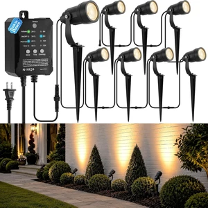Low Voltage Landscape Lighting, 5W 750LM LED Outdoor Lights with Dusk to Dawn Sensor Timer, Dimmable, Waterproof, Spotlights Warm White for Yard Pathway Patio (8 Pack 5W Warm White) Low Voltage Landscape Lighting, 5W 750LM LED Outdoor Lights with Dusk to Dawn Sensor Timer, Dimmable, Waterproof, Spotlights Warm White for Yard Pathway Patio (8 Pack 5W Warm White)
