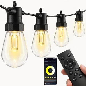 Outdoor String Lights 50FT,Warm & Cool White Patio Lights,Waterproof Outdoor String Lights 50FT,Warm & Cool White Patio Lights,Waterproof