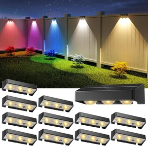 NIORSUN Solar Fence Lights, 12 Pack LED Outdoor Solar Deck Lights with Lenses, RGB Color, IP65 Waterproof, Solar Lights for Outside, Wall, Patio, Railing, Yard (Black) NIORSUN Solar Fence Lights, 12 Pack LED Outdoor Solar Deck Lights with Lenses, RGB Color, IP65 Waterproof, Solar Lights for Outside, Wall, Patio, Railing, Yard (Black)