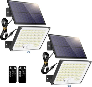 Gusicil Solar Lights Outdoor 2Pack, Motion Sensor Flood Lights for Yard