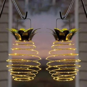 JHPGEOE 2 Pack Outdoor Solar Hanging Lantern Lights - 60LED Waterproof Solar Pineapple Light Outdoor for Garden,Yard Porch Lawn Backyard Landscape Pathway Patio Outside Gardening JHPGEOE 2 Pack Outdoor Solar Hanging Lantern Lights - 60LED Waterproof Solar Pineapple Light Outdoor for Garden,Yard Porch Lawn Backyard Landscape Pathway Patio Outside Gardening