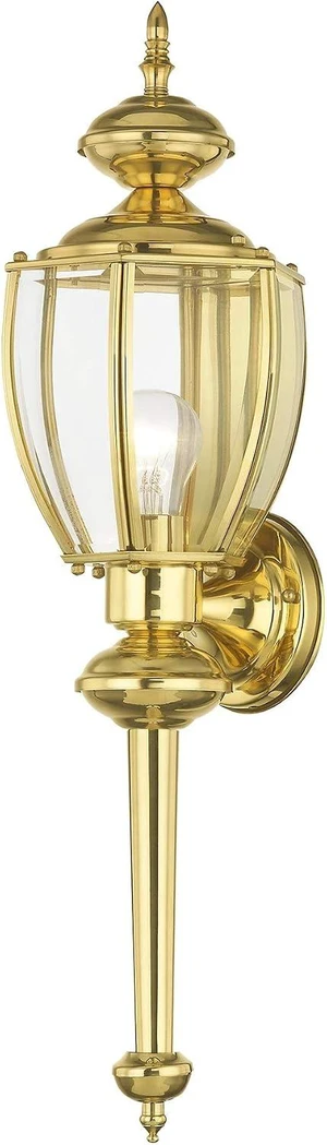 Livex Lighting 2112-02 Outdoor Wall Lantern, Polished Brass Livex Lighting 2112-02 Outdoor Wall Lantern, Polished Brass