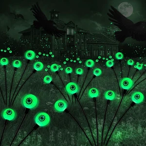 BeHiller Halloween Decorations Outdoor Solar Scary Eyeball Lights,2PACKS 12LED Green Eyeball Swaying Firefly Lights,Waterproof Solar Halloween Path Lights for Yard/Garden/Lawn/Party Decor BeHiller Halloween Decorations Outdoor Solar Scary Eyeball Lights,2PACKS 12LED Green Eyeball Swaying Firefly Lights,Waterproof Solar Halloween Path Lights for Yard/Garden/Lawn/Party Decor