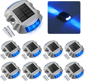 VOLISUN Solar Deck Driveway Dock Lights,Solar Pathway Lights,Blue 8 Pack VOLISUN Solar Deck Driveway Dock Lights,Solar Pathway Lights,Blue 8 Pack
