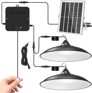 Solar Shed Light Indoor Outdoor with Pull String Dual Lamp 2000LM 6500K Solar Shed Light Indoor Outdoor with Pull String Dual Lamp 2000LM 6500K