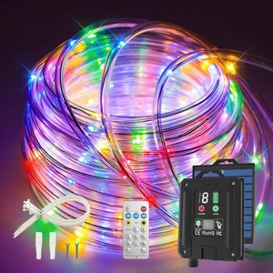 ICRGB Trampoline Lights, 66FT 200LED 1800mAh Solar Rope Lights Outdoor, IP67 Waterproof, Solar Power Outdoor Light, 8 Modes & Timer Function, Decorative for Trampoline Camping Tent Patio Porch Garden ICRGB Trampoline Lights, 66FT 200LED 1800mAh Solar Rope Lights Outdoor, IP67 Waterproof, Solar Power Outdoor Light, 8 Modes & Timer Function, Decorative for Trampoline Camping Tent Patio Porch Garden