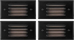 GKOLED 12V 3W Surface Mount Low Voltage LED Step Light with Horizontal Louver Faceplate for Steps Decks Pathway Yard Stairs Fences, IP65 Rated for Outdoor Waterproof, Ideal for Wet Locations (4 Packs) GKOLED 12V 3W Surface Mount Low Voltage LED Step Light with Horizontal Louver Faceplate for Steps Decks Pathway Yard Stairs Fences, IP65 Rated for Outdoor Waterproof, Ideal for Wet Locations (4 Packs)