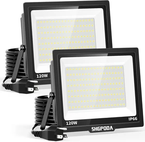 120W Flood Lights Outdoor, 14400LM, IP66 Waterproof, 5000K Daylight, 2 Pack 120W Flood Lights Outdoor, 14400LM, IP66 Waterproof, 5000K Daylight, 2 Pack