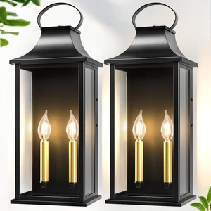 21" Large Outdoor Wall Lights, 2-Light Exterior Lighting Fixtures, 2 Packs