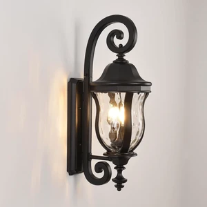 Black Exterior Wall Sconces, 28" H Large Outdoor Wall Light Fixtures Black Exterior Wall Sconces, 28" H Large Outdoor Wall Light Fixtures