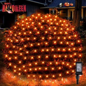 BlcTec Halloween Lights 200 LED 8.4ft x 5.2ft Orange Net Lights with 8 Modes, UL Certified, Timer, Connectable, Waterproof, Dark Green Wire for Trees, Bushes, Shrub, Lawn Halloween Decorations Outdoor BlcTec Halloween Lights 200 LED 8.4ft x 5.2ft Orange Net Lights with 8 Modes, UL Certified, Timer, Connectable, Waterproof, Dark Green Wire for Trees, Bushes, Shrub, Lawn Halloween Decorations Outdoor