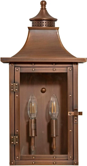 Acclaim Lighting 8312CP | Vintage Solid Copper Two Light Dimmable Wall Mounted Outdoor Wet Rated Lantern with Clear Glass | Hand Crafted Classic Colonial America Design (Copper Patina - Style Two) Acclaim Lighting 8312CP | Vintage Solid Copper Two Light Dimmable Wall Mounted Outdoor Wet Rated Lantern with Clear Glass | Hand Crafted Classic Colonial America Design (Copper Patina - Style Two)