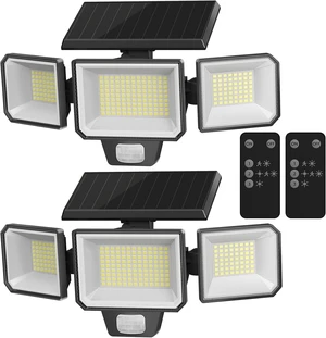 Solar Motion Sensor Lights, Remote Control, 3 Modes, 2 Pack Solar Motion Sensor Lights, Remote Control, 3 Modes, 2 Pack