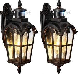 VIANIS 16.4" Motion Sensor Outdoor Lights, 2-Pack Vintage ORB, Aluminum VIANIS 16.4" Motion Sensor Outdoor Lights, 2-Pack Vintage ORB, Aluminum