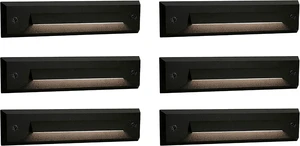 GKOLED 6-Pack Low Voltage LED Linear Step Lights, Black, 2700K GKOLED 6-Pack Low Voltage LED Linear Step Lights, Black, 2700K