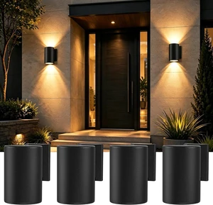 Solar Wall Lights Outdoor, 4 Pack Up & Down Solar Wall Sconces Solar Wall Lights Outdoor, 4 Pack Up & Down Solar Wall Sconces