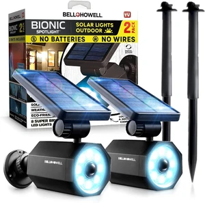 Bell+Howell Bionic Spotlight LED Solar Lights Solar-Powered Spot Light with 25 Feet Motion Sensor Outdoor Waterproof Frost Resistant Yard Outdoor Lighting As Seen On TV (Original, Set of 2) Bell+Howell Bionic Spotlight LED Solar Lights Solar-Powered Spot Light with 25 Feet Motion Sensor Outdoor Waterproof Frost Resistant Yard Outdoor Lighting As Seen On TV (Original, Set of 2)