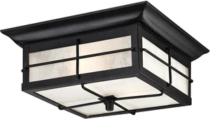 Westinghouse 6204800 Orwell Two-Light Outdoor Flush-Mount Fixture, Textured Black Finish on Steel with Frosted Seeded Glass Westinghouse 6204800 Orwell Two-Light Outdoor Flush-Mount Fixture, Textured Black Finish on Steel with Frosted Seeded Glass