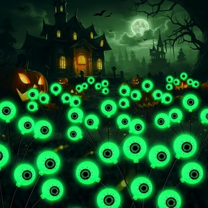 Kohlrabi Halloween Decorations Outdoor, 4 Pack 24 LED Solar Scary Eyeball Swaying Lights, Green Solar Firefly Lights Waterproof Outdoor Garden Light for Halloween Yard Garden Lawn Party Flower Bed Kohlrabi Halloween Decorations Outdoor, 4 Pack 24 LED Solar Scary Eyeball Swaying Lights, Green Solar Firefly Lights Waterproof Outdoor Garden Light for Halloween Yard Garden Lawn Party Flower Bed