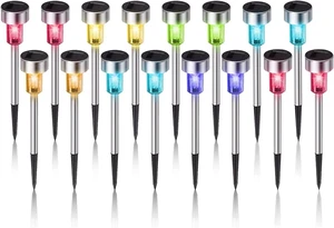 Solar Lights Outdoor Waterproof, Solar Garden Lights, Multicolor, 16Pack Solar Lights Outdoor Waterproof, Solar Garden Lights, Multicolor, 16Pack