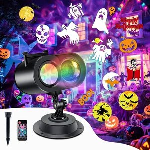 2-in-1 Halloween Projector Lights,2026 Brighter Holiday Projector Outdoor with Remote Control(Ocean Wave & Patterns), Three Fixing Methods, Timer, 12 Slide &15 Colors for Halloween/Christmas/New Year 2-in-1 Halloween Projector Lights,2026 Brighter Holiday Projector Outdoor with Remote Control(Ocean Wave & Patterns), Three Fixing Methods, Timer, 12 Slide &15 Colors for Halloween/Christmas/New Year