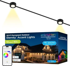 Enbrighten Accent Permanent Outdoor Lights, 50ft, 12 Lights Enbrighten Accent Permanent Outdoor Lights, 50ft, 12 Lights